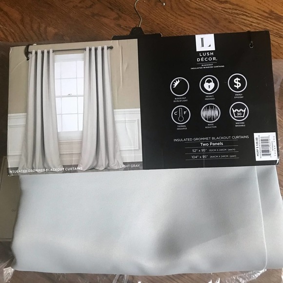 Insulated Grommet blackout curtains 52" x 95" Gray - Picture 5 of 5